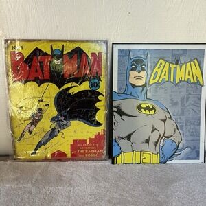 Lot Of Two Batman‎ Metal Collectible Tin Sign DC Comics EUC 16"x12.5"